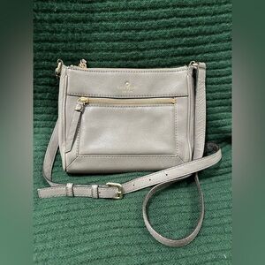 Kate Spade grey leather crossbody purse bag